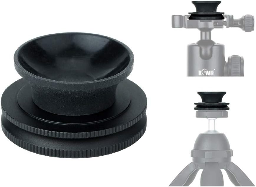 KIWIFOTOS Lens ball Stand Holder with Suction Mount, 1/4"-20 Tripod Screw Thread & Round Arca Swiss Flat Plate for Crystal Ball Photography - Aluminium Base Suction Cup Stand