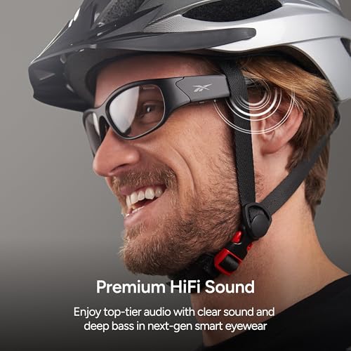 Image of Reebok Nitrous Shift Smart Eyewear Powered by Lucyd - Photochromic Adaptive Lens - HiFi Bluetooth Sport Glasses