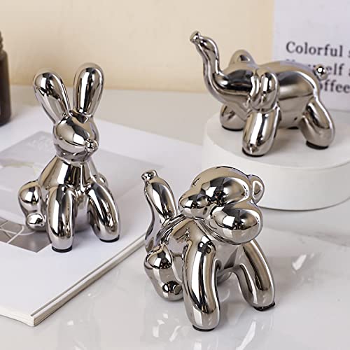 Ceierph Silver Dog Statue Figurine, Small Home Decor Animal Sculpture Accent For Shelves And Table, Gift For Birthday Wedding Christmas Valentine #TOP7
