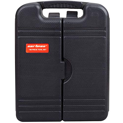 CARTMAN 136Piece Tool Set General Household Hand Tool Kit with Plastic Toolbox Storage Case