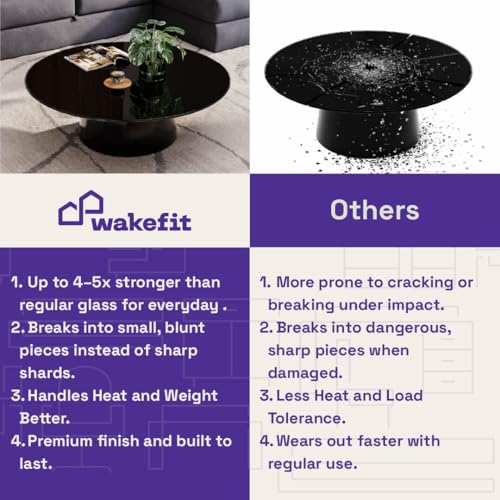 Image of Wakefit Center Table | 1 Yr Warranty | Coffee Table for Living Room Wooden, Tea Table for Living Room Wooden, Sofa Table, Free Installation from Brand, Modern Multi-Functional & Wobble-Free(Santil)