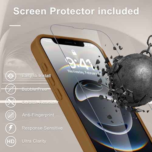 Image of YENAPOON for iPhone 17e Case, iPhone 16e Case, Matte Magnetic Phone Cover [with 1 Screen Protector] [Support for MagSafe] [Shockproof Military Grade Protection] Translucent Frosted Back, Brown