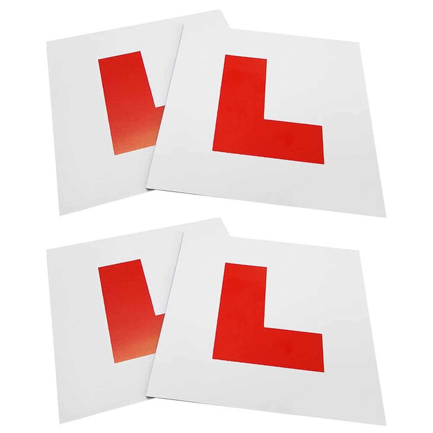 4 Pezzi di L-Board Magnetico Impermeabile, Adesivo con Logo L, L-Board Magnetico Super Resistente, L-Board Statico per Finestra Auto, Facile da Spostare, Logo di Apprendimento per Auto