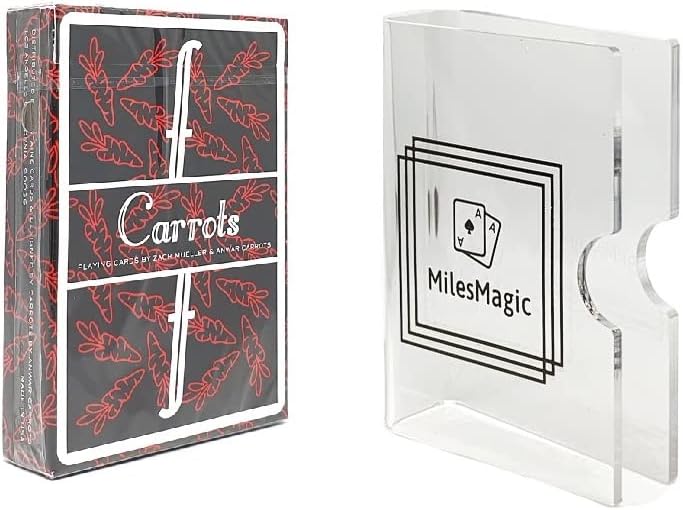 MilesMagic Fontaine - Carrots Limited Carrots V3 Edition Cardistry Rare Deck de Zach Mueller con clip protector de tarjetas acrílico transparente