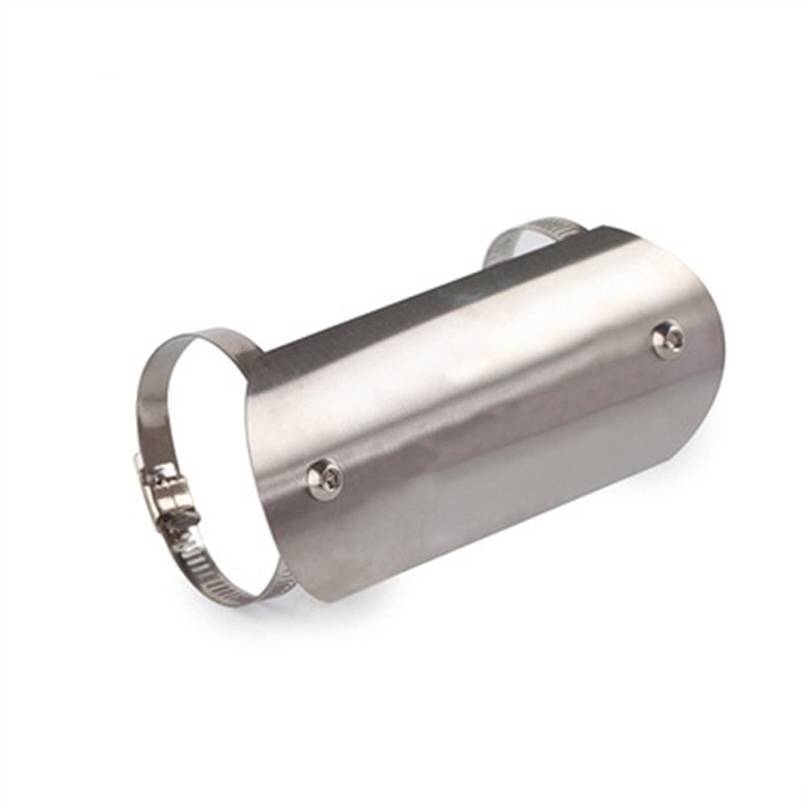 Motorfiets Uitlaat Hitteschild, Universele Motorfiets Curve 50mm-70mm Uitlaatpijp Gat Hitteschild Cover met 2 Klemmen, Zilver, default
