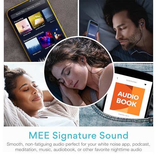 Image of MEE audio SleepTones USB-C Wired Sleep Earbuds for Side Sleepers with Lightweight Low-Profile Silicone Earpieces, Noise Reduction Sleeping Headphones with Built-in Mic & Volume Controls (USB Type C)
