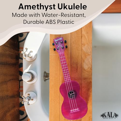 Kala Waterman Sea Glass 4-String Soprano Ukulele, Amethyst Purple