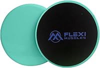 FlexiMuscles Dual-Sided Core Sliders for All Floors - Abs, Core, Yoga, Pilates & Home Workouts, 7 Inch, 400lb Max