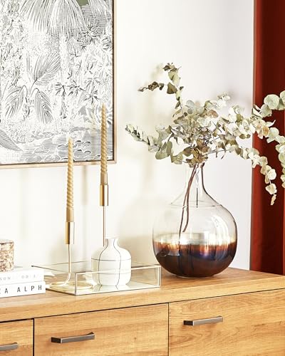 Vaso Per Fiori In Vetro Iridescente 40 Cm Decorazione Per La Casa Fatta A Mano Dal Design Moderno - 2