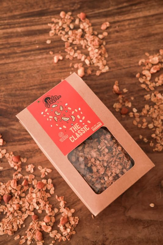 Image of HOLA GRANOLA Classic & Ultimate Granola | Breakfast Cereal | Combo Pack with Oats Nuts Seeds Jaggery Cold Pressed Oil Baked Granola Mix for Cereal Bowl Topping Snack and Yogurt Mix - 400gm X 2