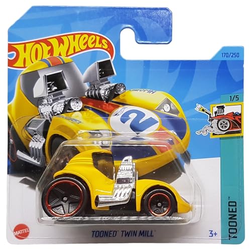 Hot Wheels - Tooned Twin Mill - Tooned 1/5 - HKJ84 - Short Card - Amarillo - Mattel 2023-1:64