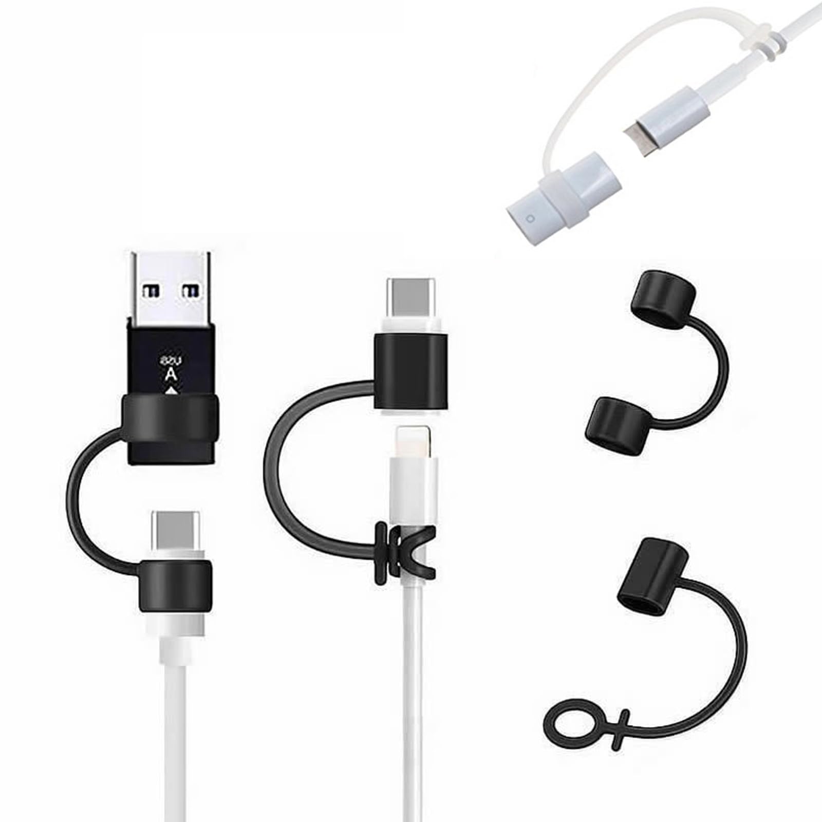 YPBEW 2pcs Silicone Anti Lost Cover Protections Sleeve Case Cable Converter Holder Strap Tether for Various Charging Adapters Charging Cable Adapter Keeper/Holder