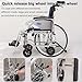 Lightweight Wheelchair with Flip-Back Arms and Removable Swing-Away Footrest, Folding Transport Wheelchairs with Brakes, 18.5-Inch Wide Seat, 300-Ib Weight Capacity, Quick Release Big Wheel