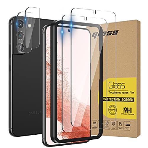 2+2 HWeggo Schutzfolie Kompatibel mit Samsung Galaxy S22 Plus Panzerglas,2 Displayschutzfolien und 2 Kamera Panzerglas,9H Härte Panzerglasfolie,HD Klar Displayschutz,Anti- Kratzer Cover