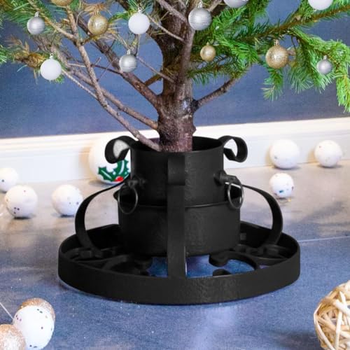 Soporte para árbol de Navidad negro de 29x29 cm LXYZWRW Decor para casa 2