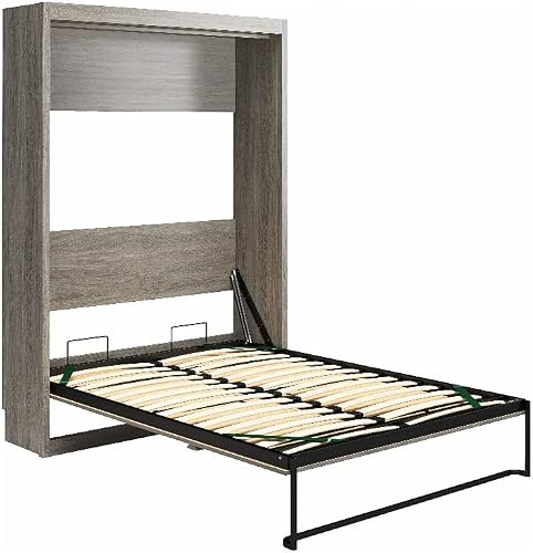 Signature Sleep Easy-Lift Full Size Murphy Bed, 59.3" Wide Space Saving Wall Bed in Gray Oak