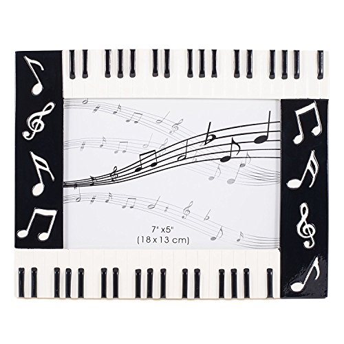 Broadway Gift Piano Keyboard Musical Notes Treble Clef Decorative 5x7 Picture Frame,Multicolor