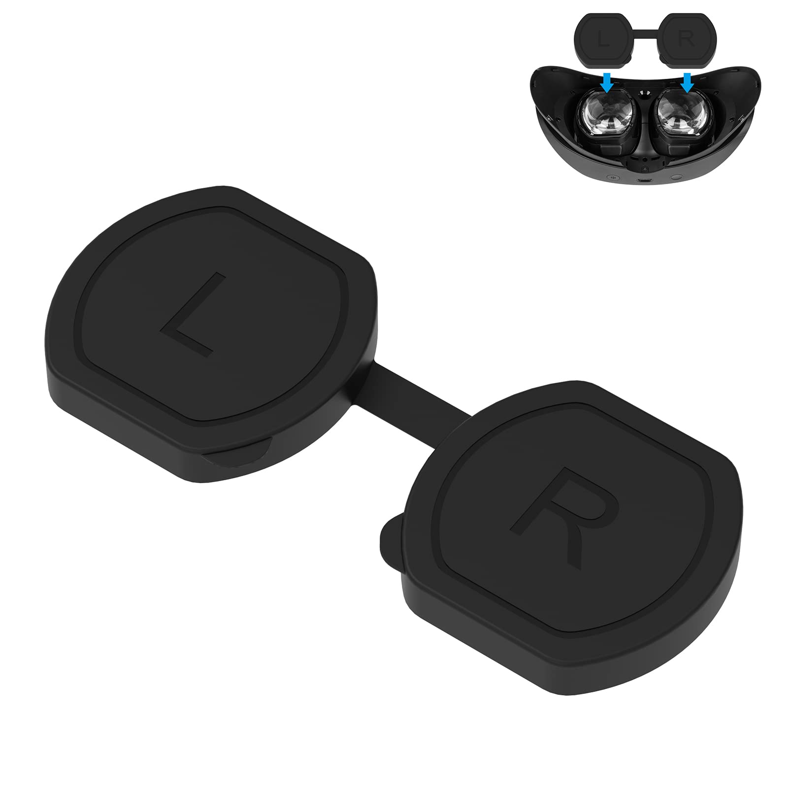 Geekria Cover protettiva per obiettivo compatibile con PSVR2, protezione in silicone per PlayStation VR2, antipolvere e antigraffio (nero)