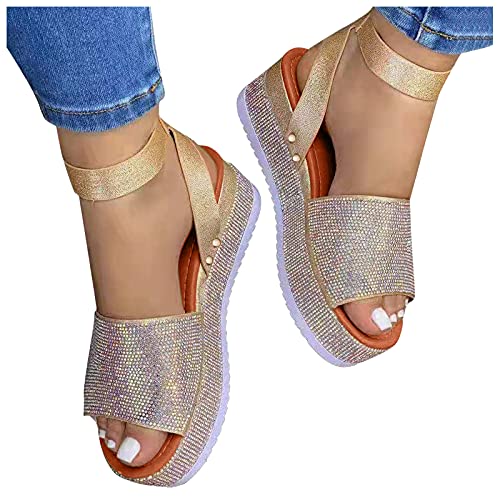 KAMEIMEI Sandali estivi da donna con plateau, con