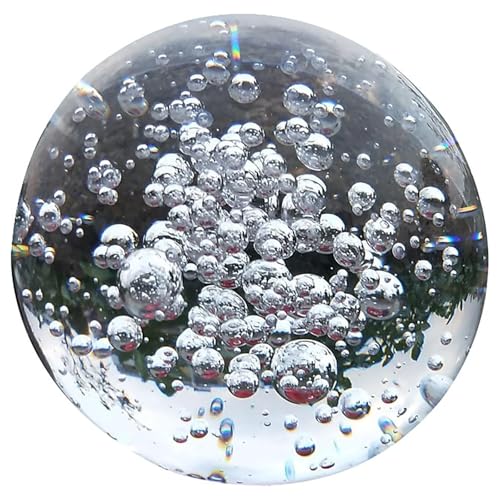 ZXDRYBHD Esfera de Cristal Transparente con Burbujas, Bolas Decorativas de Vidrio, Bola de Fuente para Casa, Oficina, Meditación o Fotografía(1.57in/4cm)