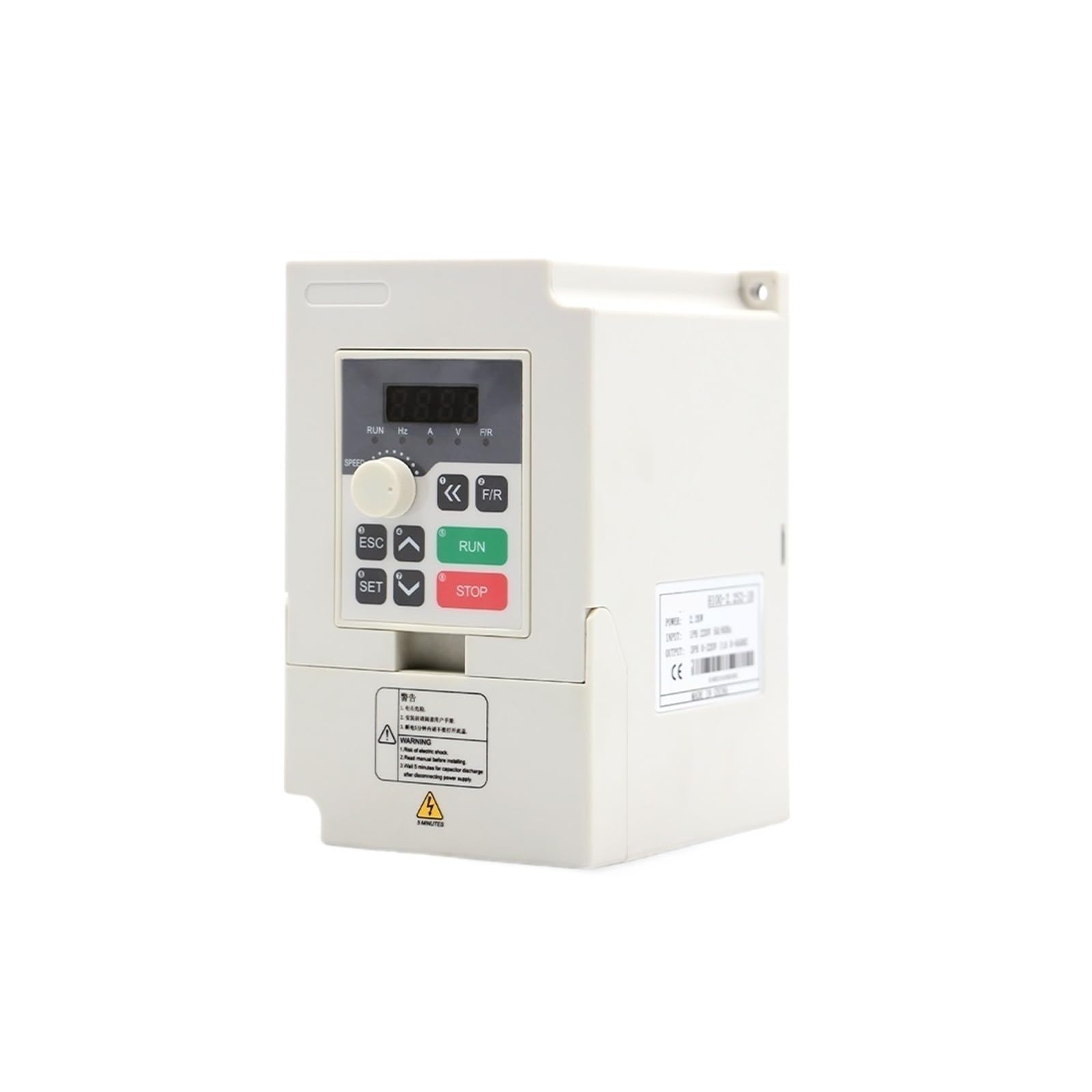 CVFRDD Machine110 / 220 1.5kw VFD Variable Frequency Drive 2.2kw Vector Inverter Motor Speed Control 0-1000Hz Frequency(1.5KW)