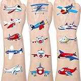 Yoyuspy Airplane Temporary Tattoos for Kids - 200+ Airplane Birthday Party Decorations Helicopter Aircraft Fake Tattoos Stickers Gifts Plane Party Favors Supplies Decor for Boys Prizes Rewards