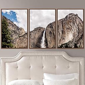 signwin 3 Piece Framed Canvas Wall Art Mountain...
