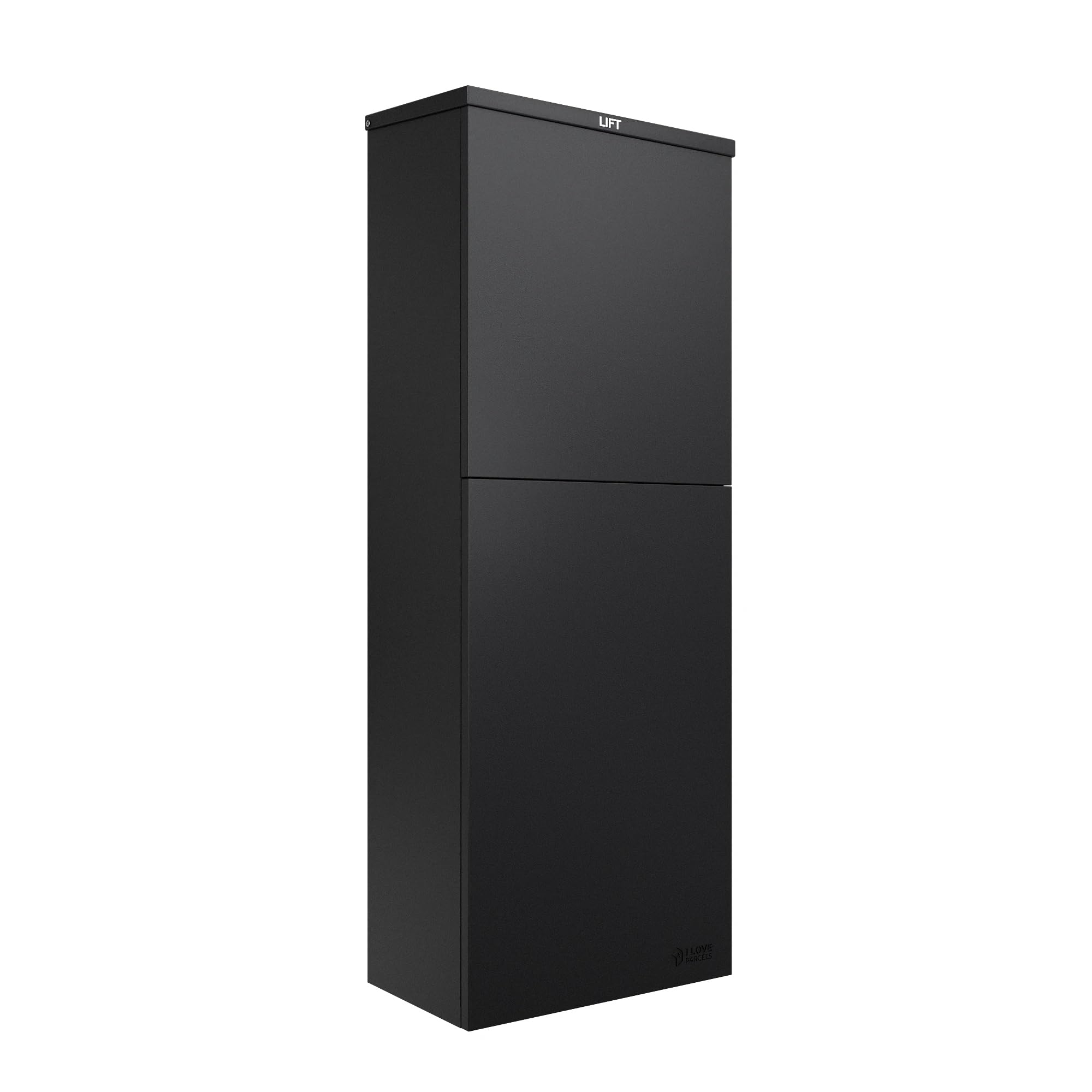 Iloveparcels Black Oslo Secure Outdoor Parcel Letterbox With Rear Access, Lockable Anti Theft Weatherproof Parcel Drop Box, Galvanised Steel, Large Capacity For Home Deliveries - Ral 9005