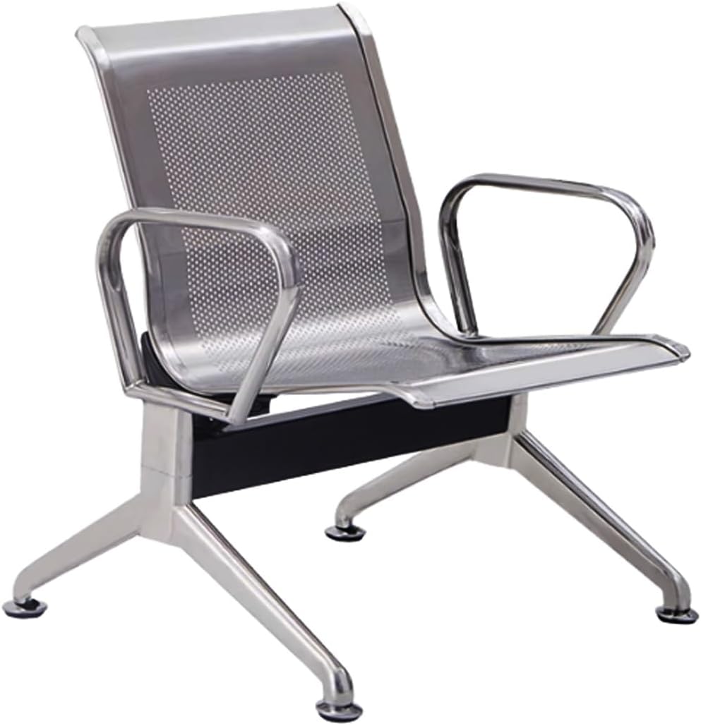 YVYKFZD Waiting Room Bench Set, Waiting Room Chairs with Arms, Stainless Steel Office Guest Reception Chair, Lobby Reception Bench Seating, for Airport Clinic Bank(1 Seat)