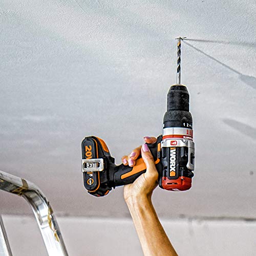 WORX NITRO 18V (20V MAX) Akku-Schlagbohrer WX354.2, PowerShare, Hammerbohrer, bürstenloser Motor, 60 Nm, 2-stufige… – Bild 7