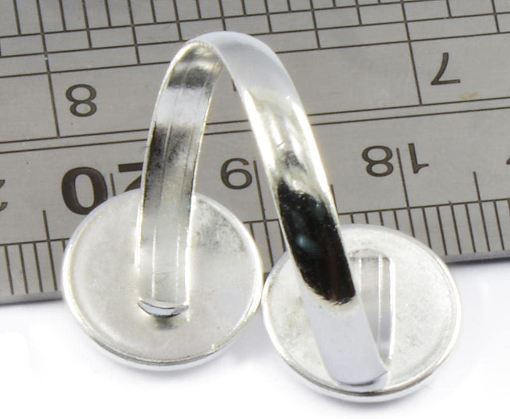 2Pcs 2-Bezel Blank Ring Base Settings Jewelry Findings 12Mm Silver WhiteCrafts|Beads & Jewelry Making|Beading & Jewelry Kits|Jewelry Making Kits