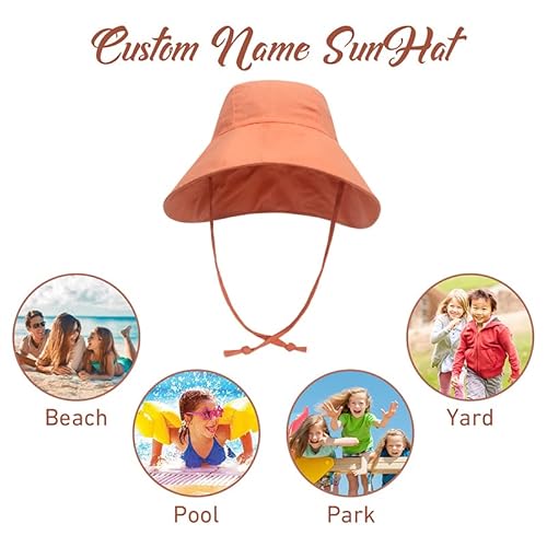 Lanleay Toddler Sun Hat - Personalized Baby Bucket Hat With Embroidered Name,Breathable Infant Beach Hat For Baby Boys Girls Age 0-4 Years（01） #TOP4