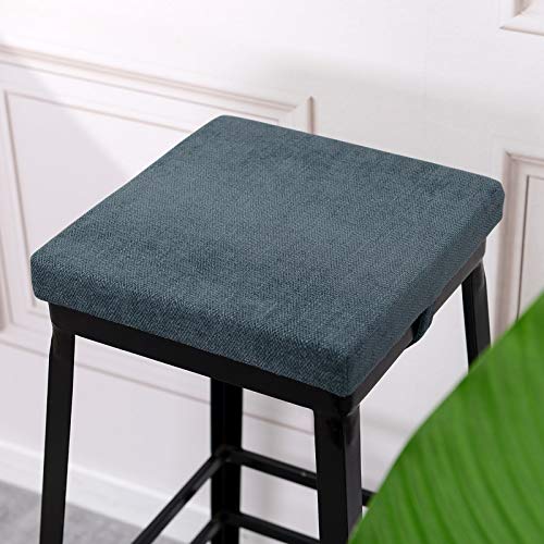 Baibu 14X14 Inches Stool Cushion Square With Ties Set Of 2, Non-Slip Bar Stool Cushion Square Seat Cushion With Machine Washable Cover - 2 Cushions Only (Dark Grey, 14X14X1.5In) #TOP2