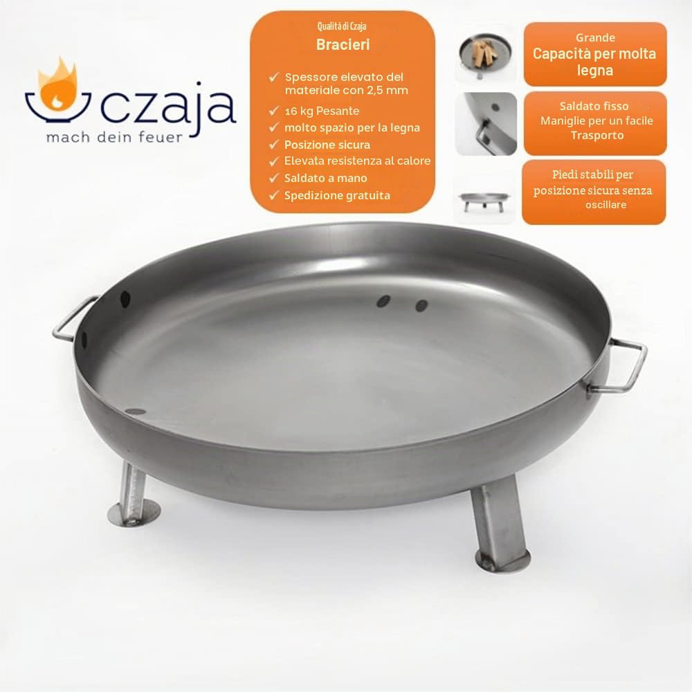 Czaja Stanzteile Braciere Bonn Ø80cm con foro di scarico dell'acqua caminetto per esterno