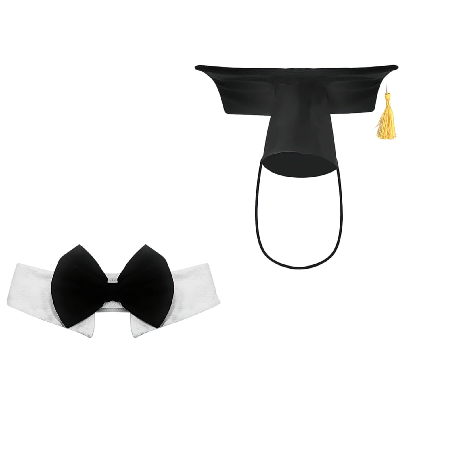 CAZSTYK User Friendly Efficient Graduation Accessories Black Cap and Bowtie Set Sustainable Party Decorations Polyester Materials Black Cap