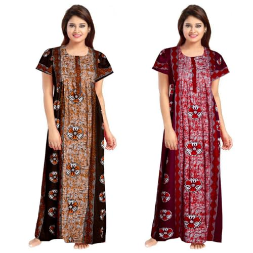 Core Style Cotton Night Gown for Women — Premium Printed Stylish ...