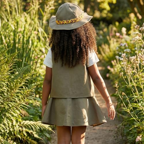 Disfraz infantil niña guardabosques con estampado de tigre miniatura 3