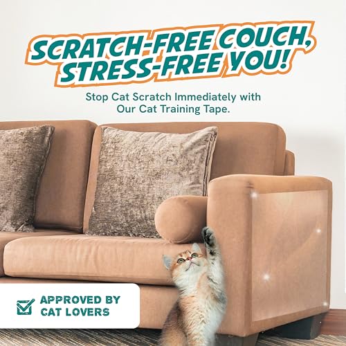 Panther Armor PARMDT Cat Scratch Deterrent Double Sided Anti Scratching Sticky Tape - Furniture Protector And Cat Training Tape - Couch Corner Protector thumb #1