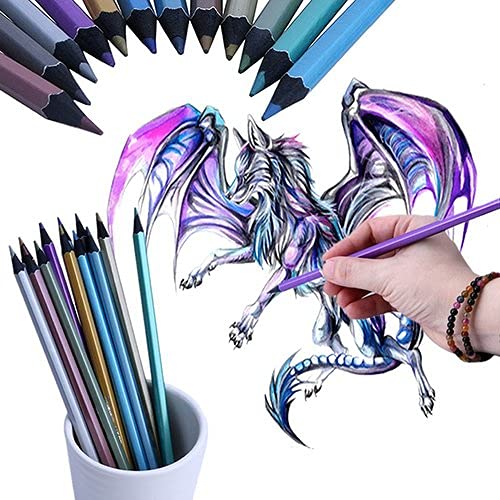 Chironal 12pcs Metallic Non Toxic Colored Drawing Pencils 12 Color Drawing Sketching Color Pencil - Image 6