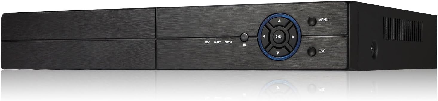 4CH 1080P 5-in-1 HD Analog Hybrid DVR&NVR Supports Up to 5MP IP Camera+2MP AHD/TVI/CVI Camera and 960H Analog Camera Standalone DVR CCTV Surveillance Security System Video Recorder No HDD