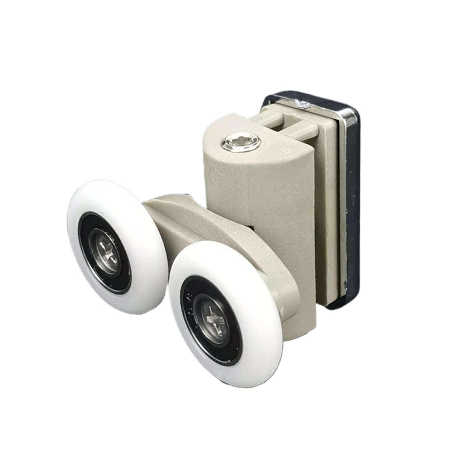 Sliding Door Rollers 4pcs Shower Door Runner Lower and Upper Rollers Diameter23mm,25mm,Bathroom Pulley,Glass Sliding Rail Wheel for Room(Upper Part-White,Diameter 25mm)
