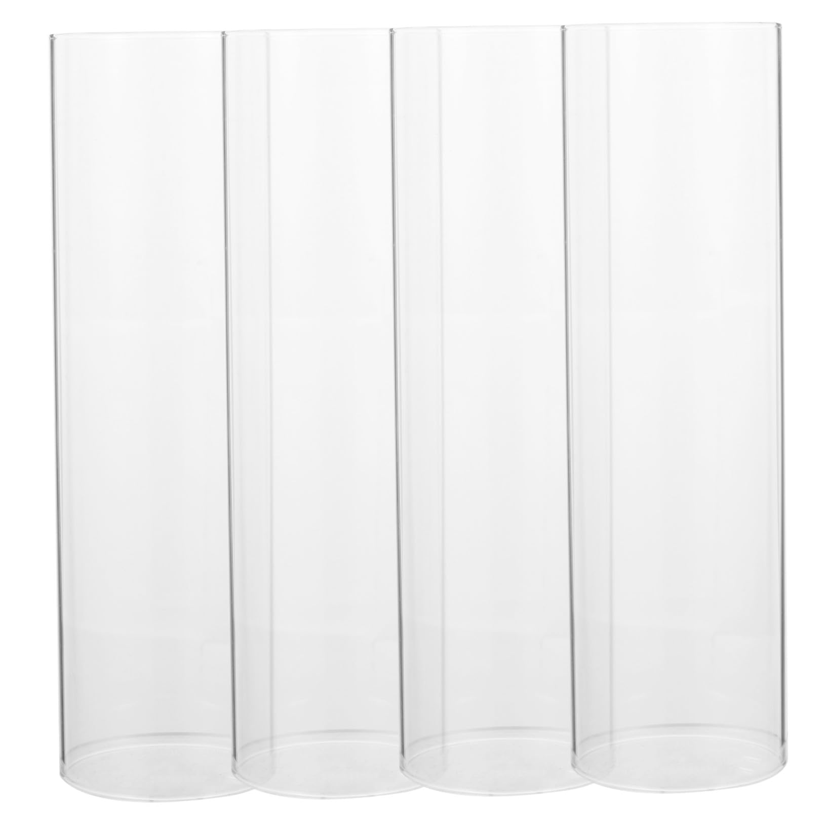 Abat-Jour en Verre Transparent pour Bougie Cylindrique, Lot de 4
