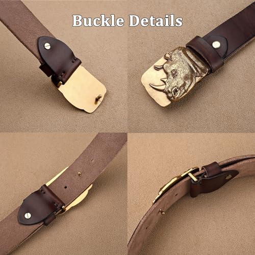 Western Cowboy Leather Belts for Men Women, Engraved Buckle Belt for Jeans, Cowhide Country Belt Gifts2
