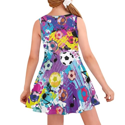 SYtrade Girls Crewneck Sleeveless Dress A-Line Maxi Party Dresses Casual Floral Sundress