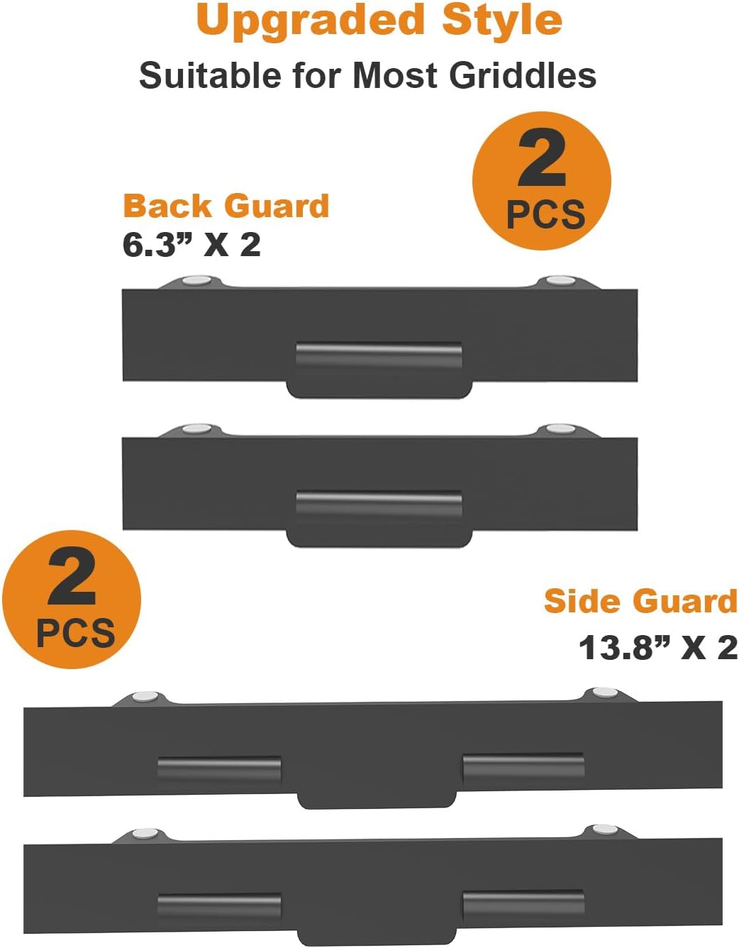 Koutemie Upgraded Wind Guards for 17" Blackstone Griddle, 4 Packs Magnetic Wind Screens for Grill Accessories, Fit with Rear Grease Cup, Hood and Side Shelf, Grilling Gifts, Black