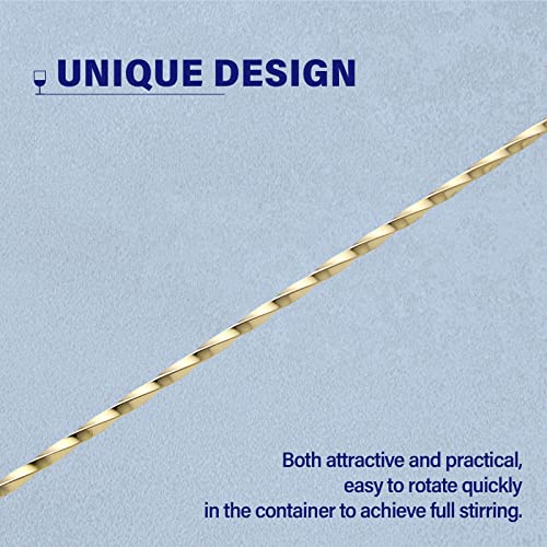 2 Pcs 12 Inches Bar Spoon, Long Handle Mixing Stirrers For Drink, Briout Stainless Steel Bar Cocktail Shaker Spoon, Gold #TOP3