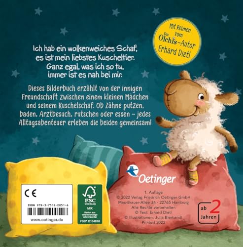 Mein Kuschelschaf und ich: Liebevoll gereimtes Pappbilderbuch über Lieblingskuscheltiere für Kinder ab 2 Jahren