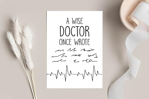 Miniatura 3 de A Wise Doctor Once Wrote Card - Tarjeta de médico - Tarjeta de escritura a mano de médico - Regalo para doctor - Regalos de médico - Broma de médico