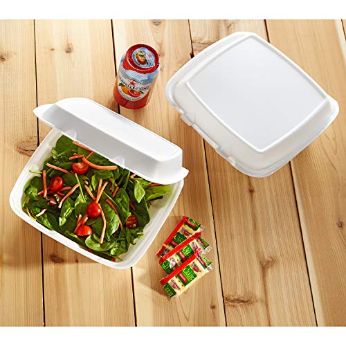 DART - DRC90HT1R Dart 90HT1R Lg Foam Hinged Container, 9 Inches (Case of 200), White - Thumbnail 2
