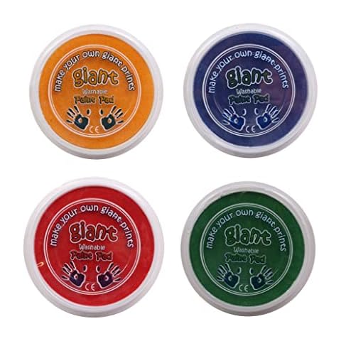 Giant Washable Paint Pads - Set of 4 - Non Toxic - Suitable for Hands & Feet Art & Crafts (15cm) Suitable for 3+ Cover